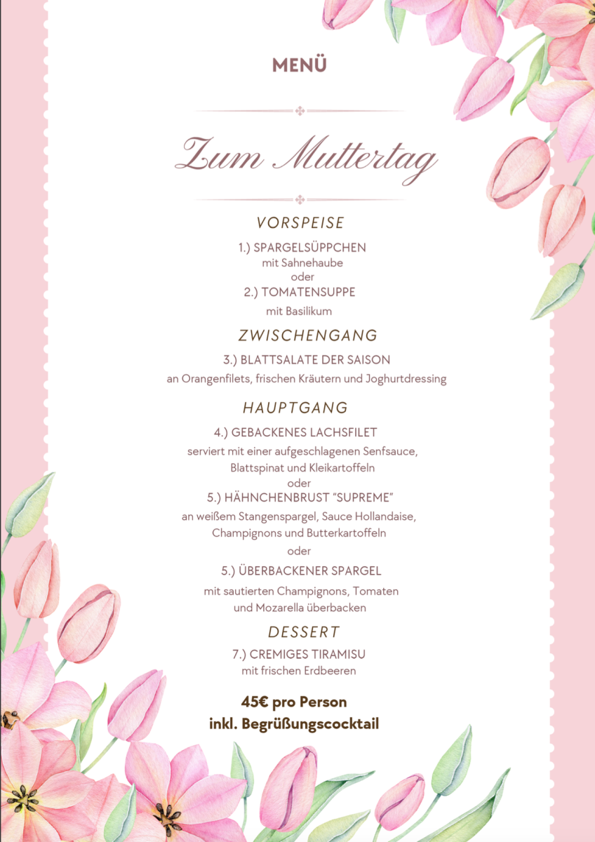 Muttertagsmenu am 11.5.25